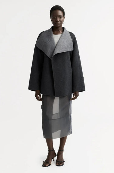 Double Faced Coat - Grey-Jacket & Outwear-Soft Goat-Debs Boutique